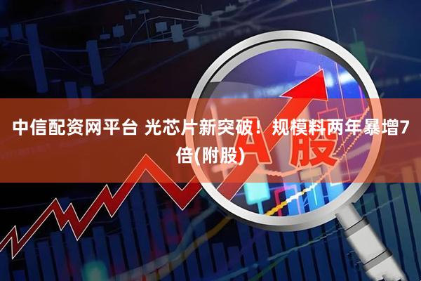 中信配资网平台 光芯片新突破！规模料两年暴增7倍(附股)